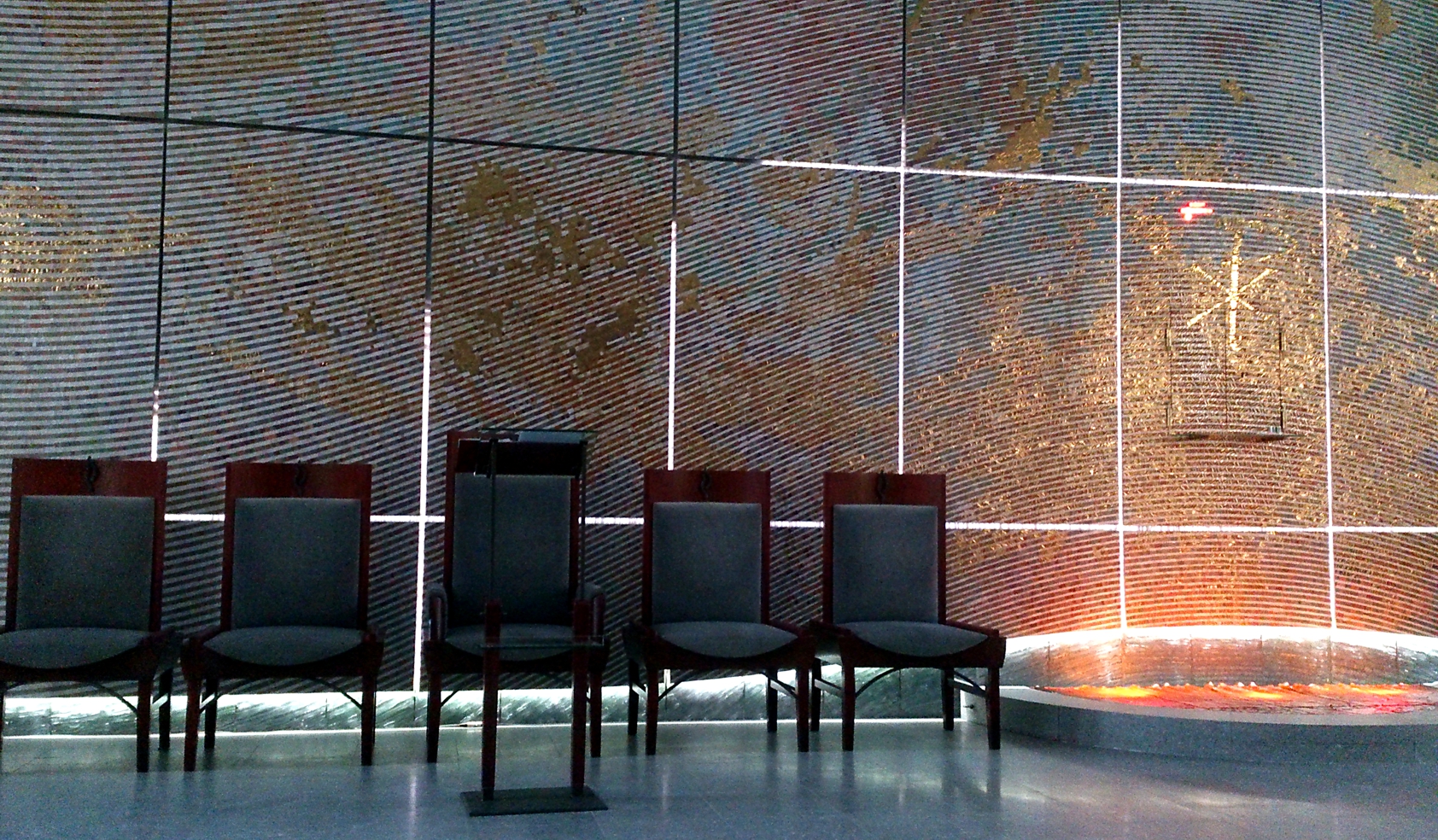 Wide presbytery view with the illuminated floor