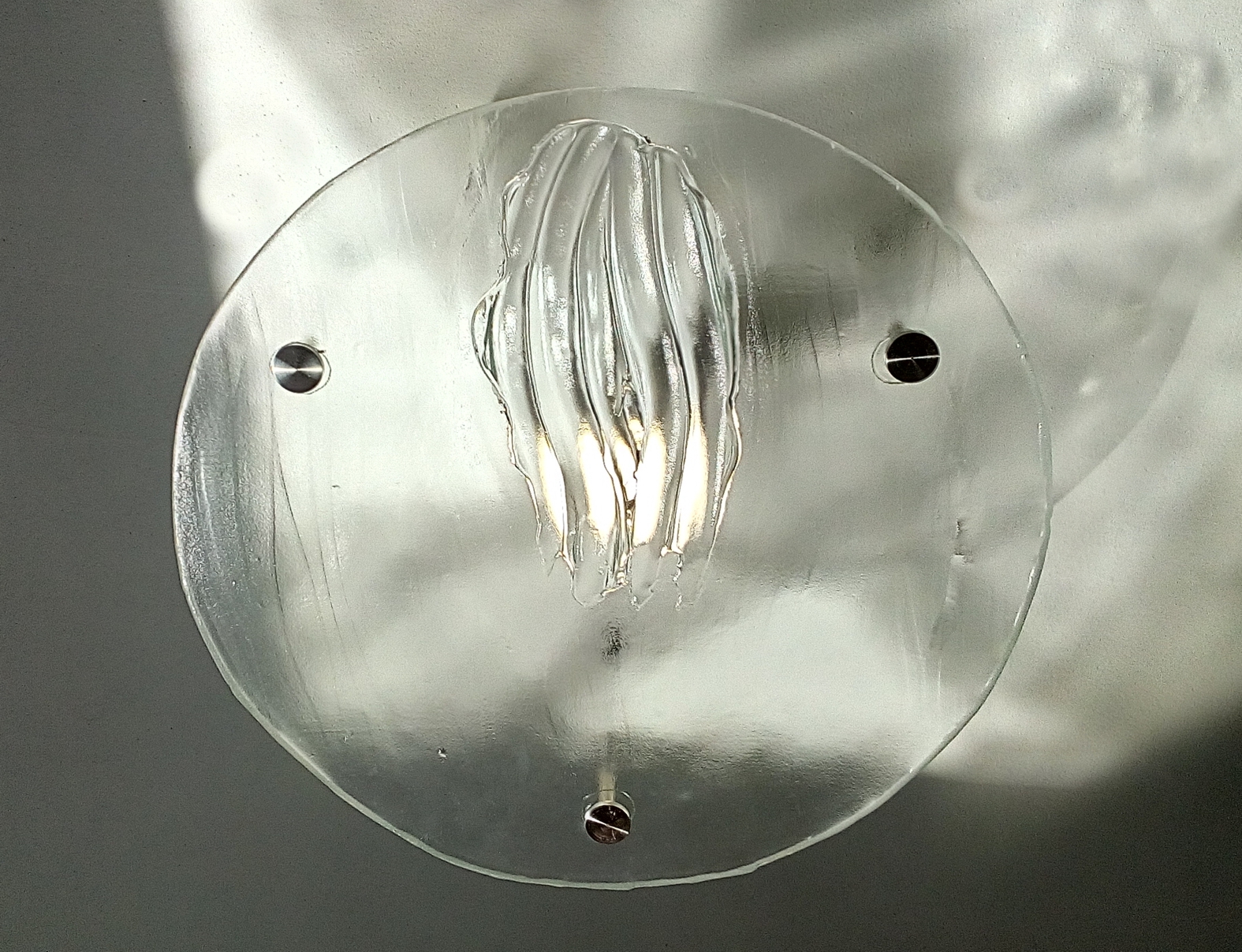 Close-up of a glass lamp surface