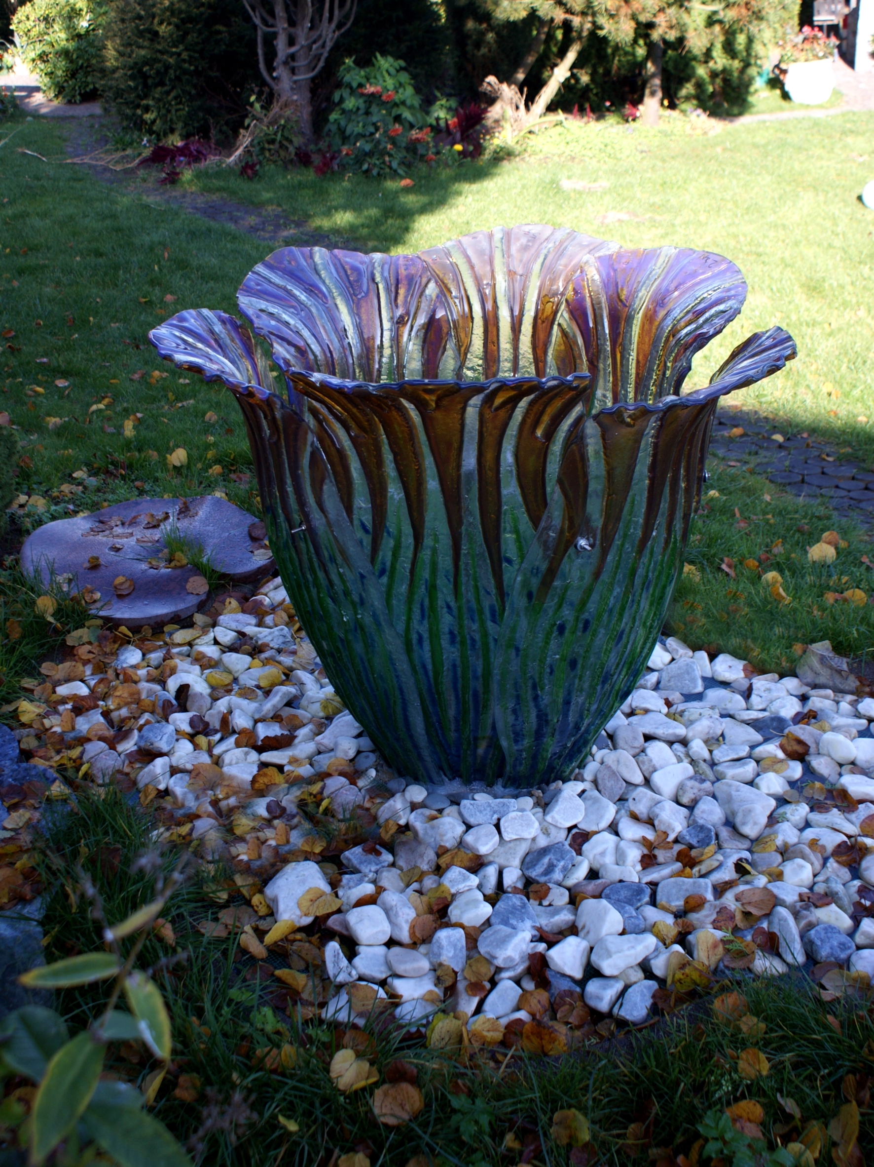 Glass flower in the garden